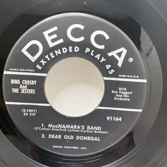 Bing Crosby DOUBLE 7” EP St Patrick's Day 45 Vinyl Set Cardboard Picture Sleeve - Picture 4 of 12